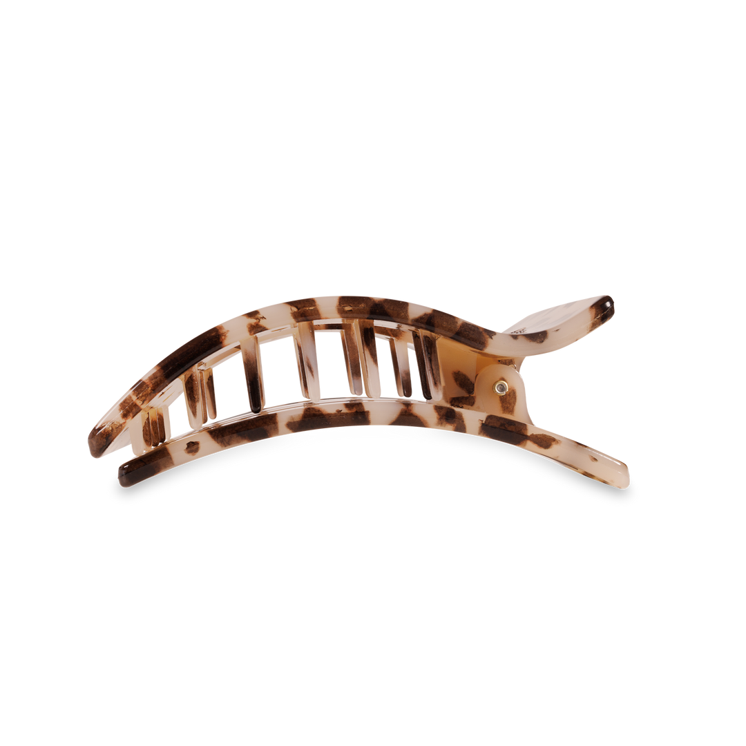 TELETIES - Flat Rectangle Hair Clip | Medium | Blonde Tortoise