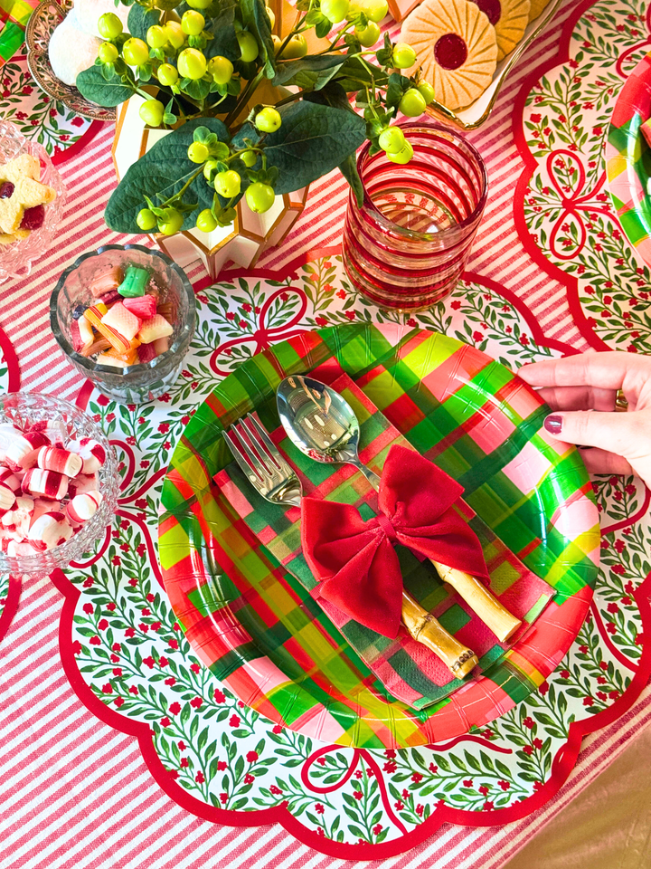 Holiday Bow Garden Paper Placemats | Set of 24