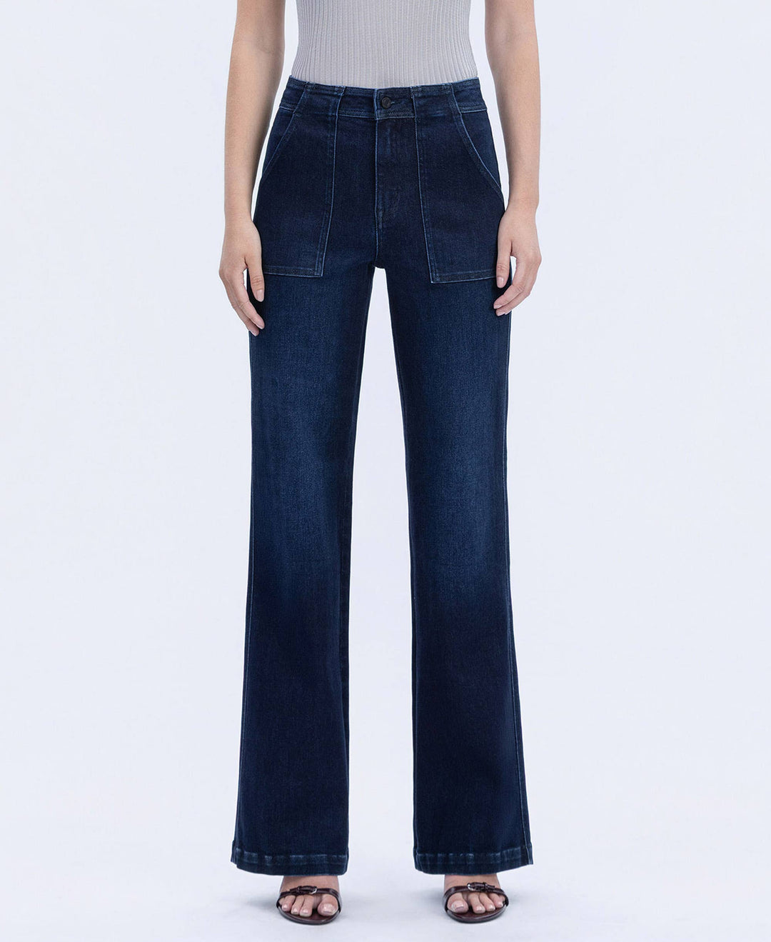 VERVET by FLYING MONKEY - SUPER HIGH RISE FULL LENGTH VINTAGE FLARE JEANS T7011