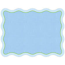 Blue Linen Light Blue Border Posh Placemat set of 10