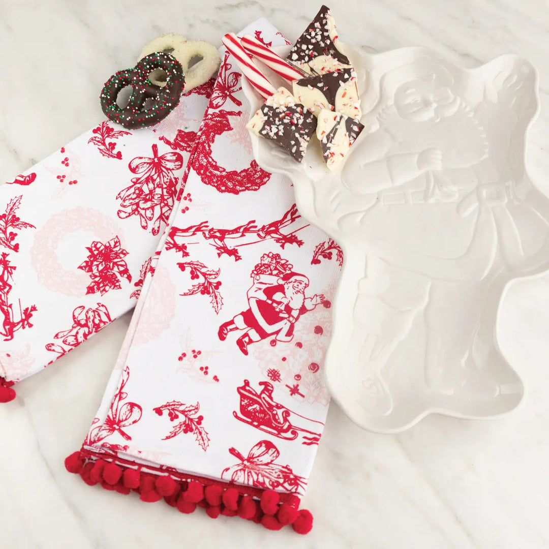 Kitchen Towel Set - Santa Toile