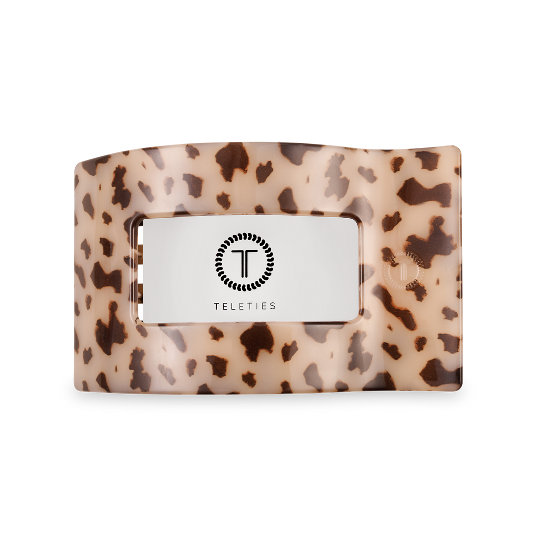 TELETIES - Flat Rectangle Hair Clip | Medium | Blonde Tortoise
