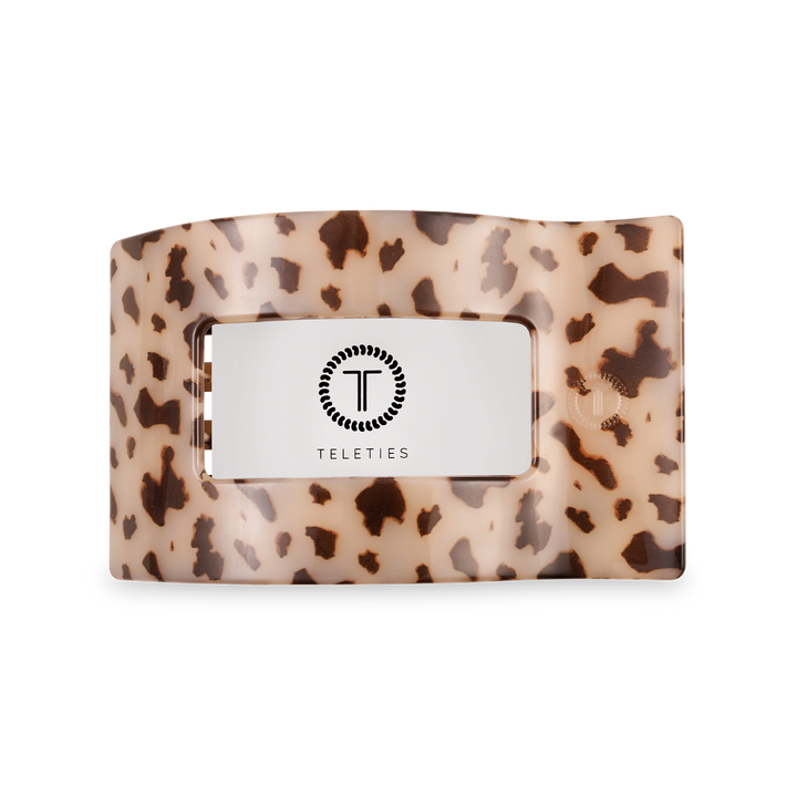TELETIES - Flat Rectangle Hair Clip | Medium | Blonde Tortoise