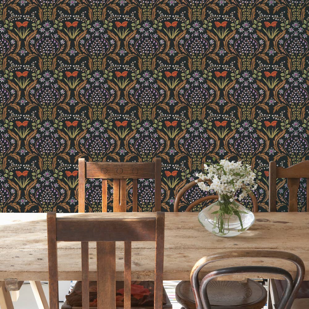 Tempaper & Co ® - Scandi Floral Orange Peel and Stick Wallpaper, 28 sq. ft.