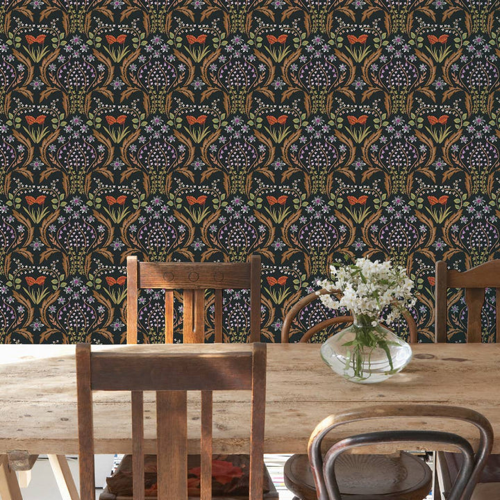Tempaper & Co ® - Scandi Floral Orange Peel and Stick Wallpaper, 28 sq. ft.