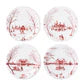 Country Estate Winter Frolic Ruby "Mr. & Mrs. Claus" Party Plates Set/4