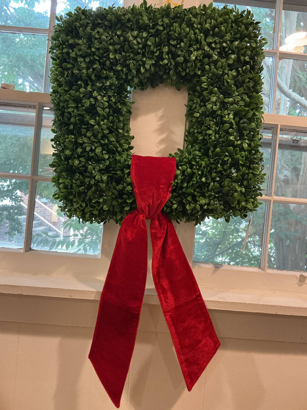 Red Velvet Wreath Sash with Metallic Gold Back