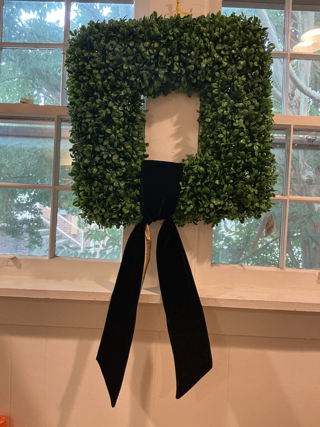 Black Velvet Wreath Sash with Metallic Gold Back