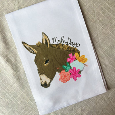 Mule Day Floral Tea Towel