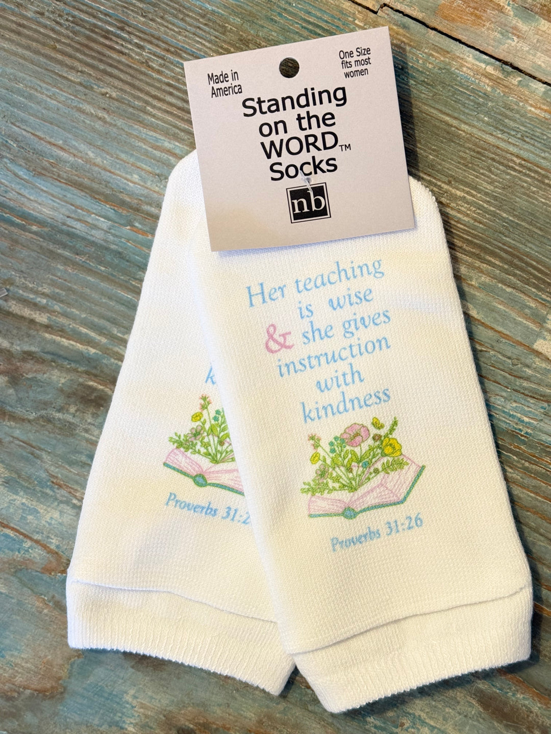 Proverbs 31:26 Teaching is Wise Scripture Socks