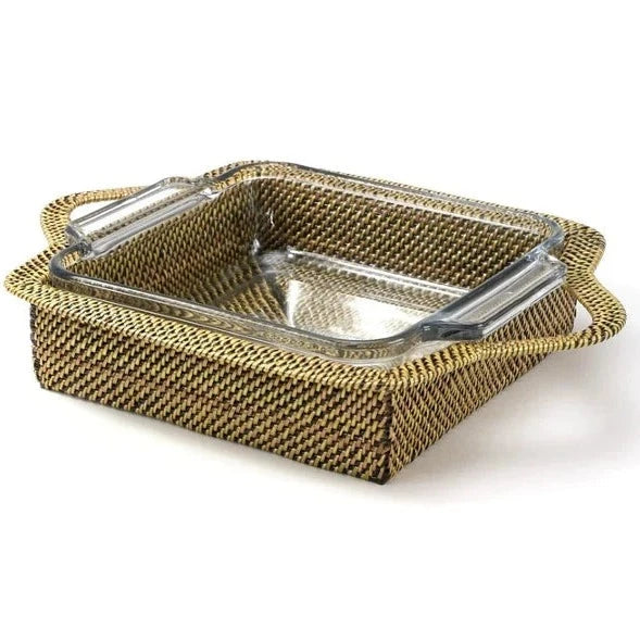 Rattan Square Baker with Anchor 1 Qt.