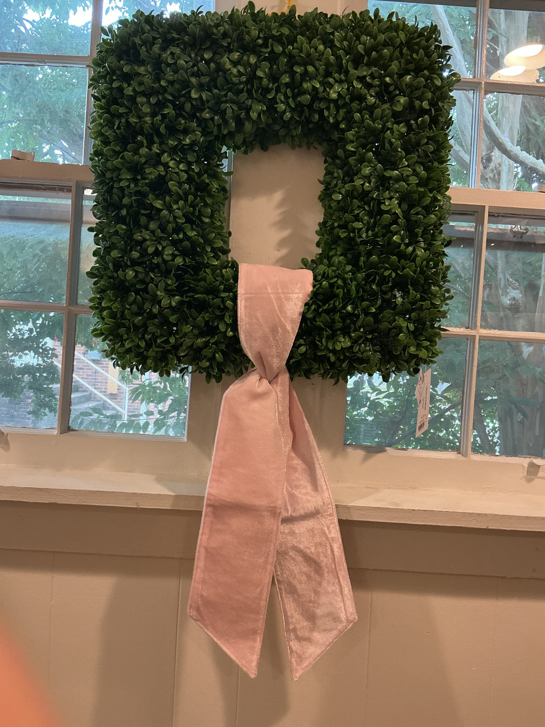 Light Pink Velvet Wreath Sash with Metallic Gold Back