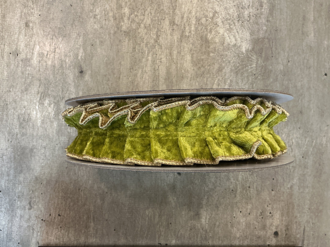 JME Apple Velvet Pleated Metallic Dupion DBL Fused