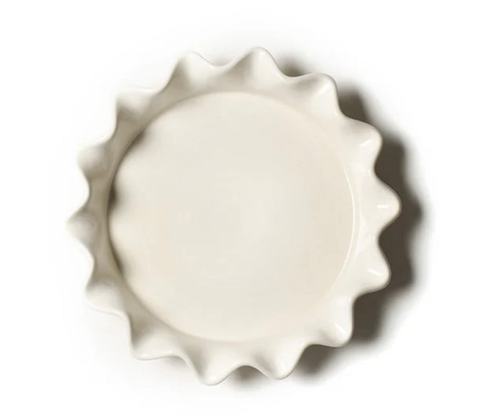Signature White Ruffle Pie Dish (Small)
