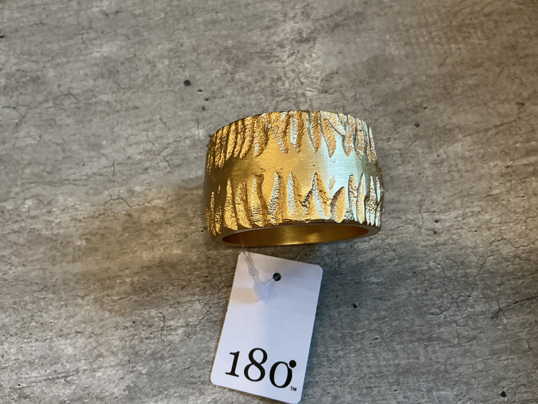 Gold Napkin Rings  6 assorted Metal 1.75"