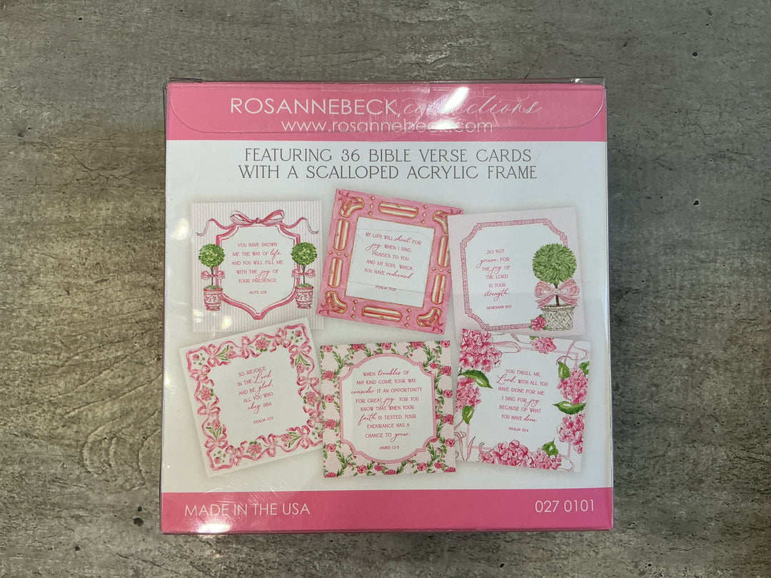 Joy Pink Floral Acrylic Frame Card Set