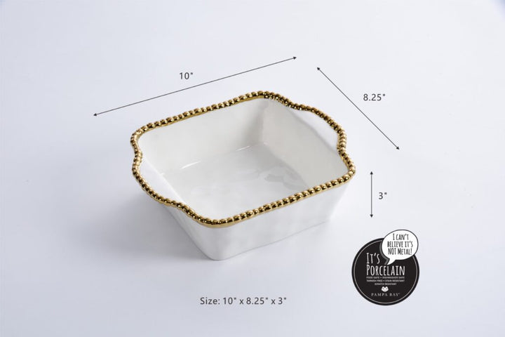 Salerno White Gold Square Baking Dish