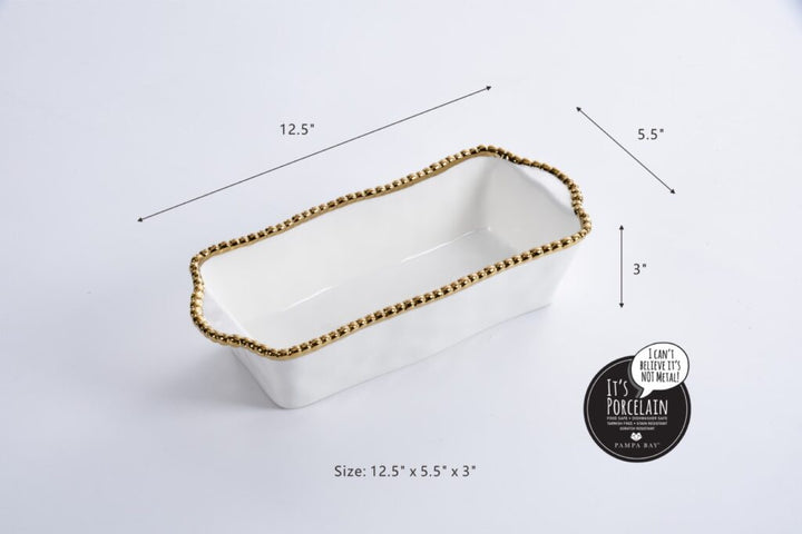 Salerno White Gold Loaf Baking Dish