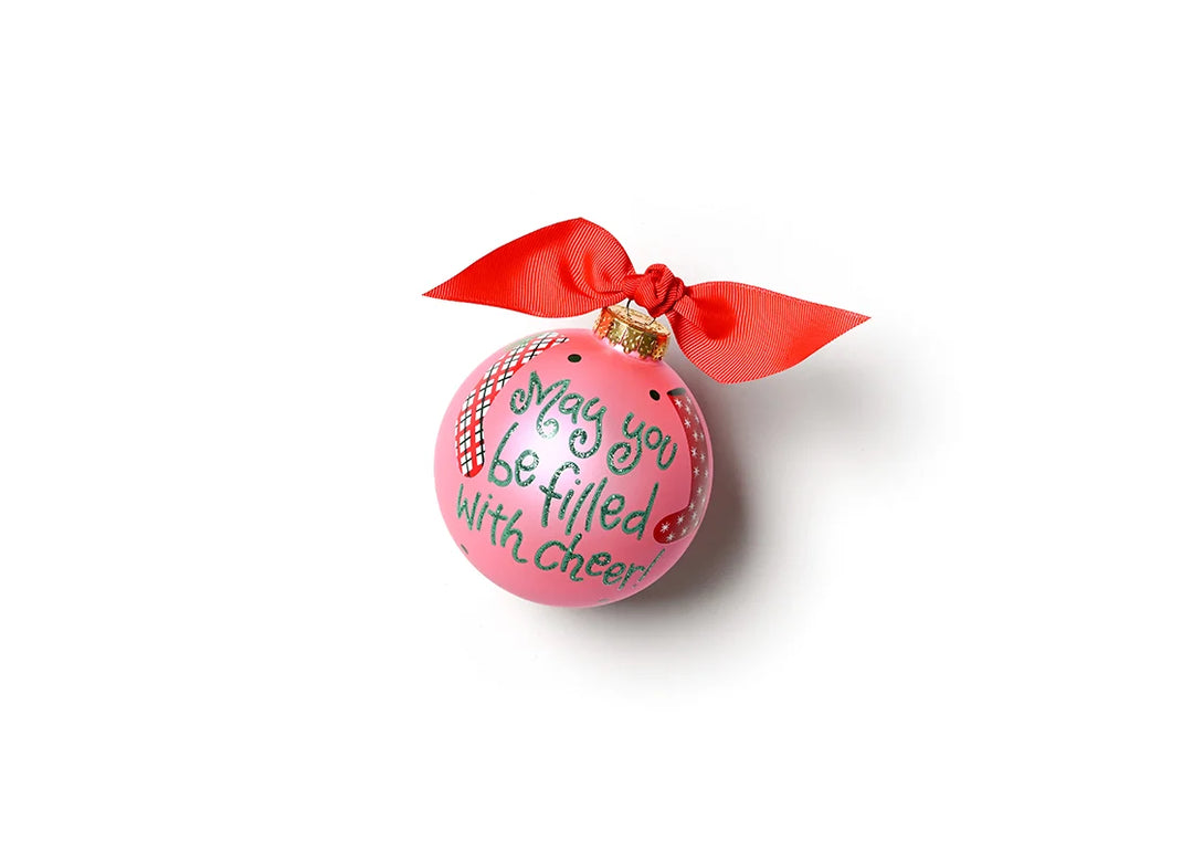 Filled With Cheer Stockings Glass Ornament