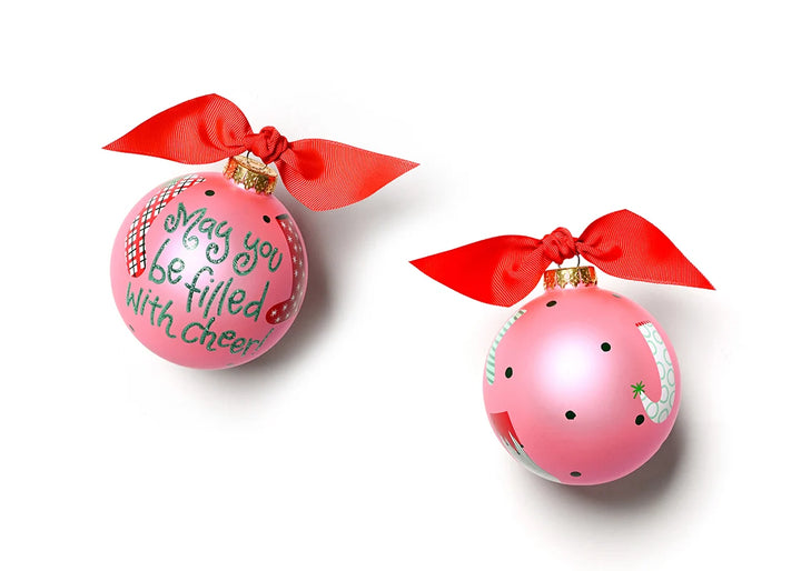 Filled With Cheer Stockings Glass Ornament
