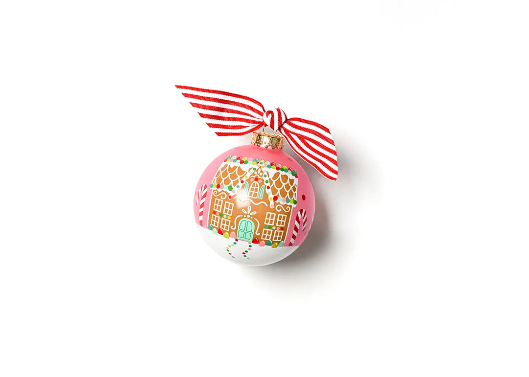 Gumdrop Gingerbread House Glass Ornament