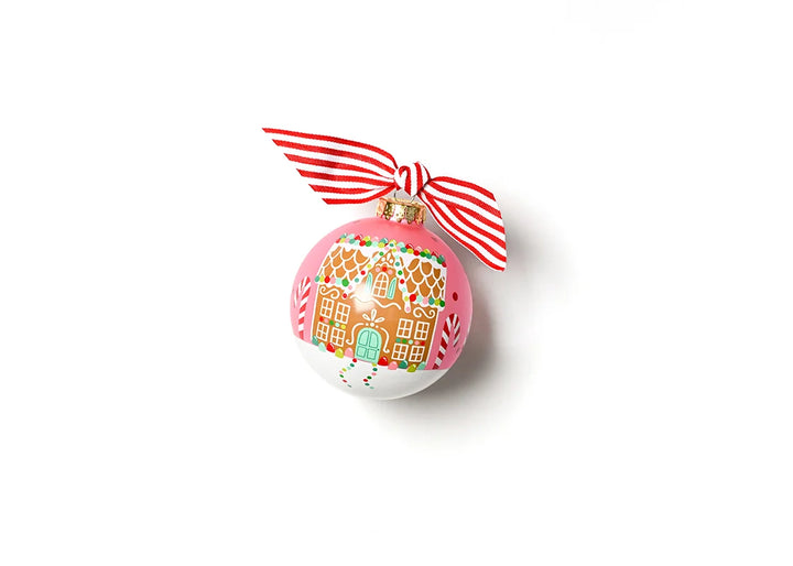 Gumdrop Gingerbread House Glass Ornament