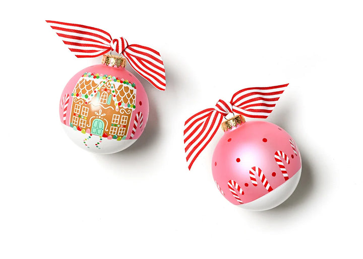 Gumdrop Gingerbread House Glass Ornament