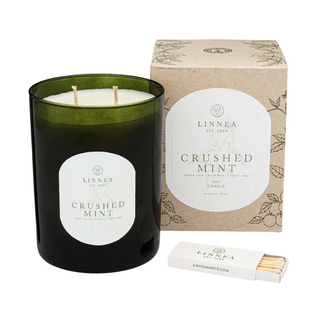 Linnea Crushed Mint Large 2-Wick Candle (11 oz)