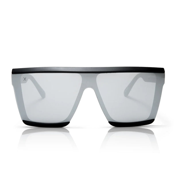 Unlocked Matte Black Grey Mirror Lens Sunglasses