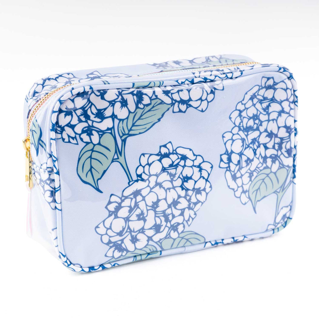 Clear Coated Cosmetic Rectangle -  Hydrangea