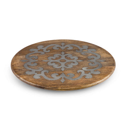 Heritage Inlay Wood Lazy Susan