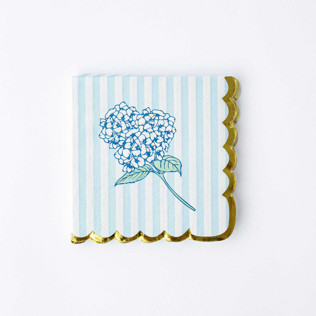 Paper Beverage Napkin Packs - Hydrangea Stem