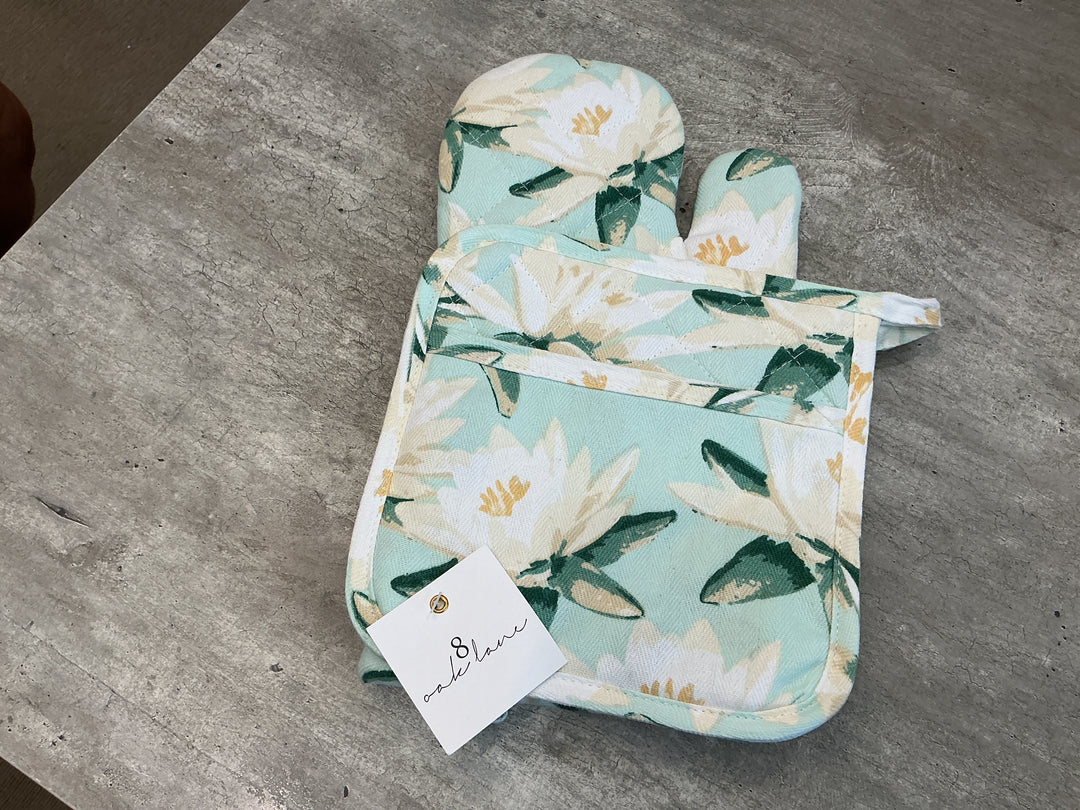 Oven Mitt Set - Magnolia Mint