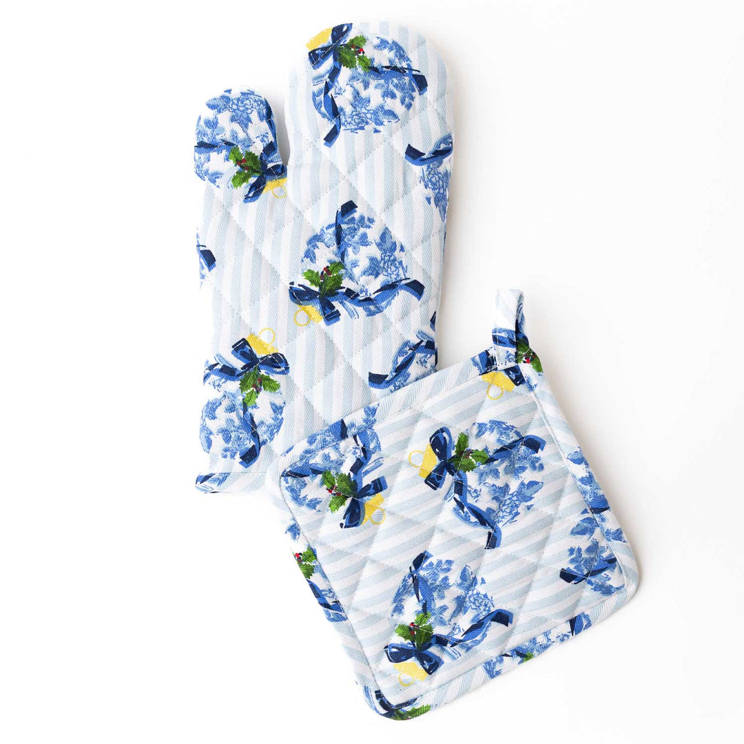 Oven Mitt Set - Holiday Chinoiserie