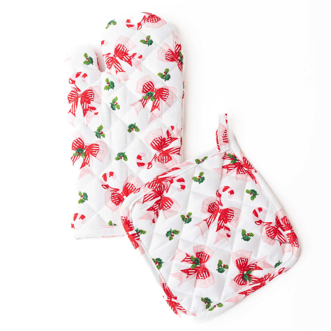 Oven Mitt Set - Holly Jolly Bows