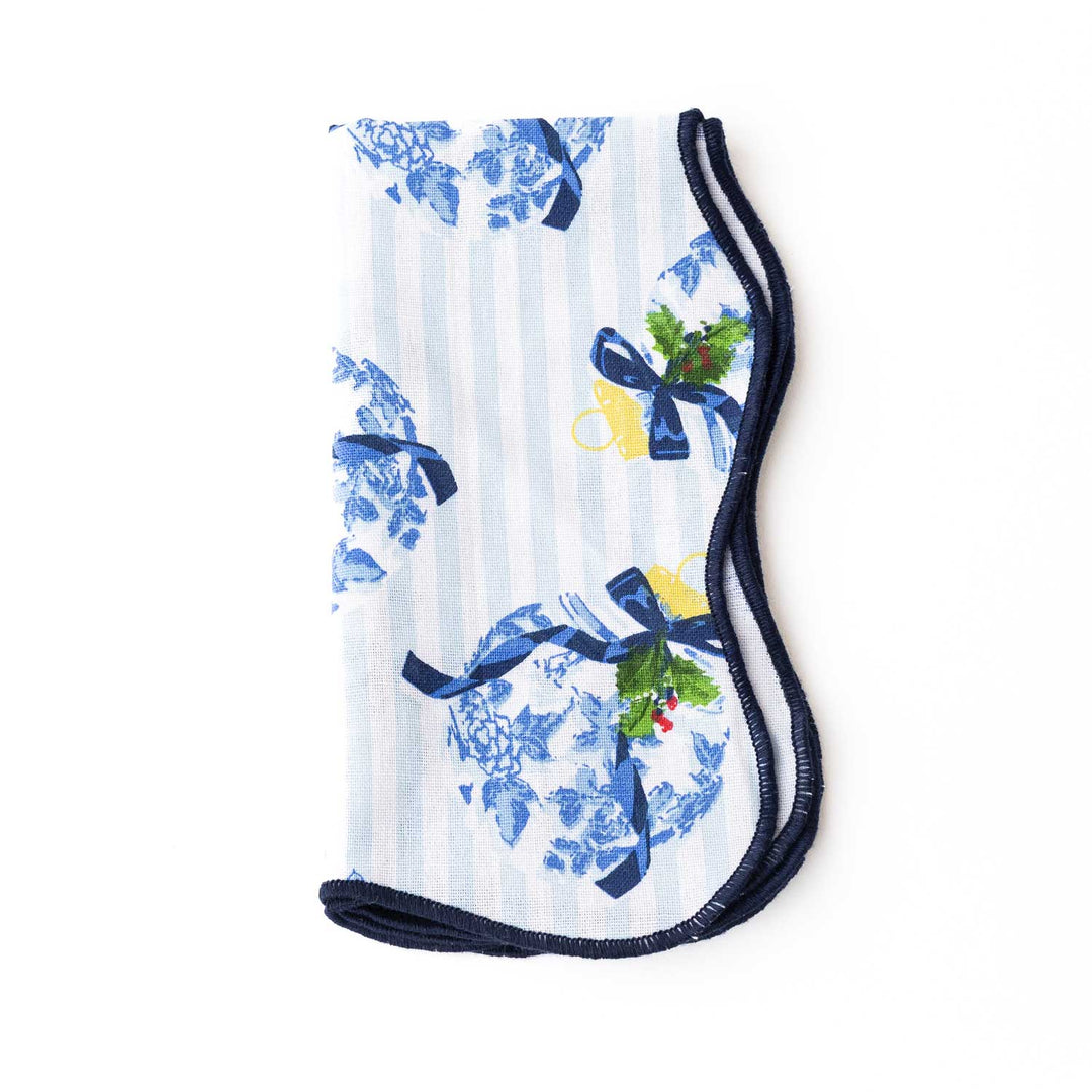 Scalloped Dinner Napkin - Holiday Chinoiserie