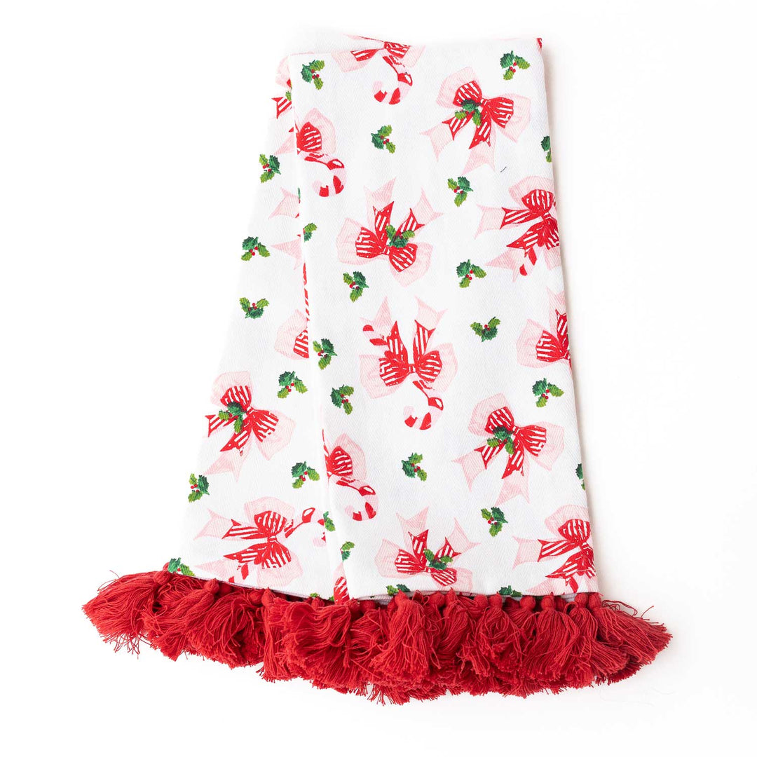 Tassel Kitchen Towel Set - Holly Jolly Bows