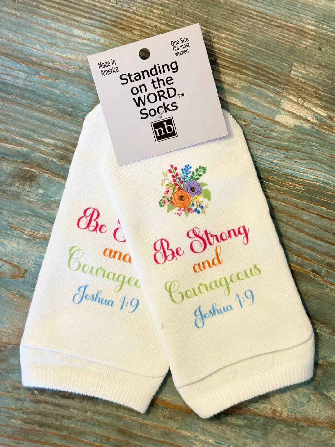 Be Strong and Courageous Scripture Socks