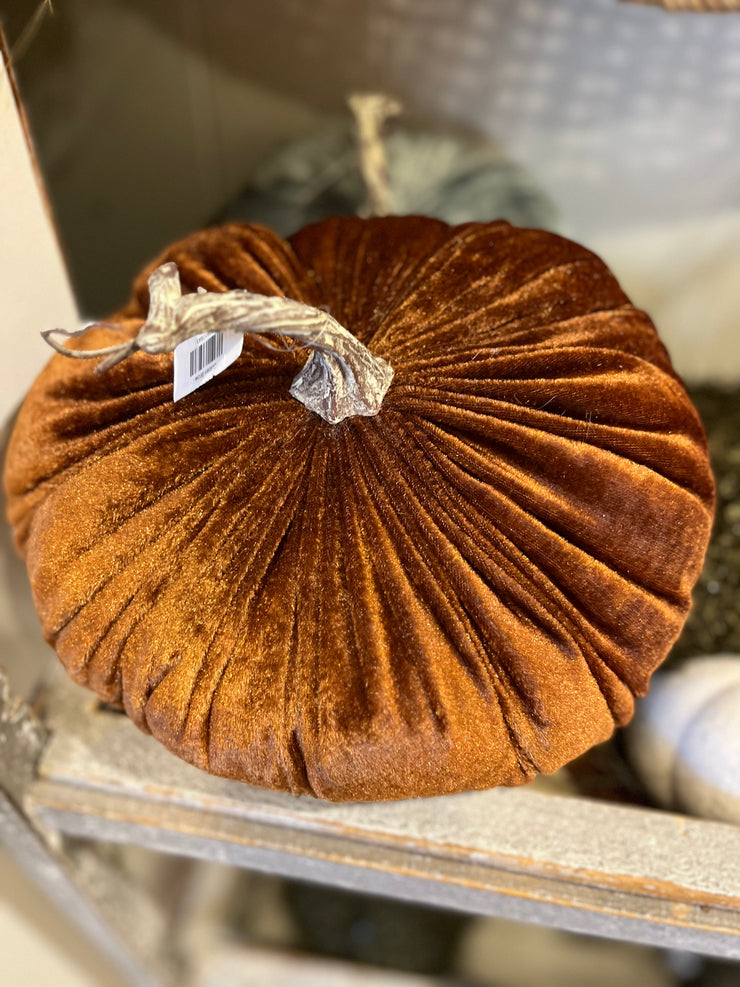Golden Brown Velvet Pumpkin