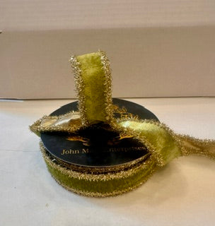 JME Velvet Metallic Dupion DBL Fused Tinsel Edge Apple