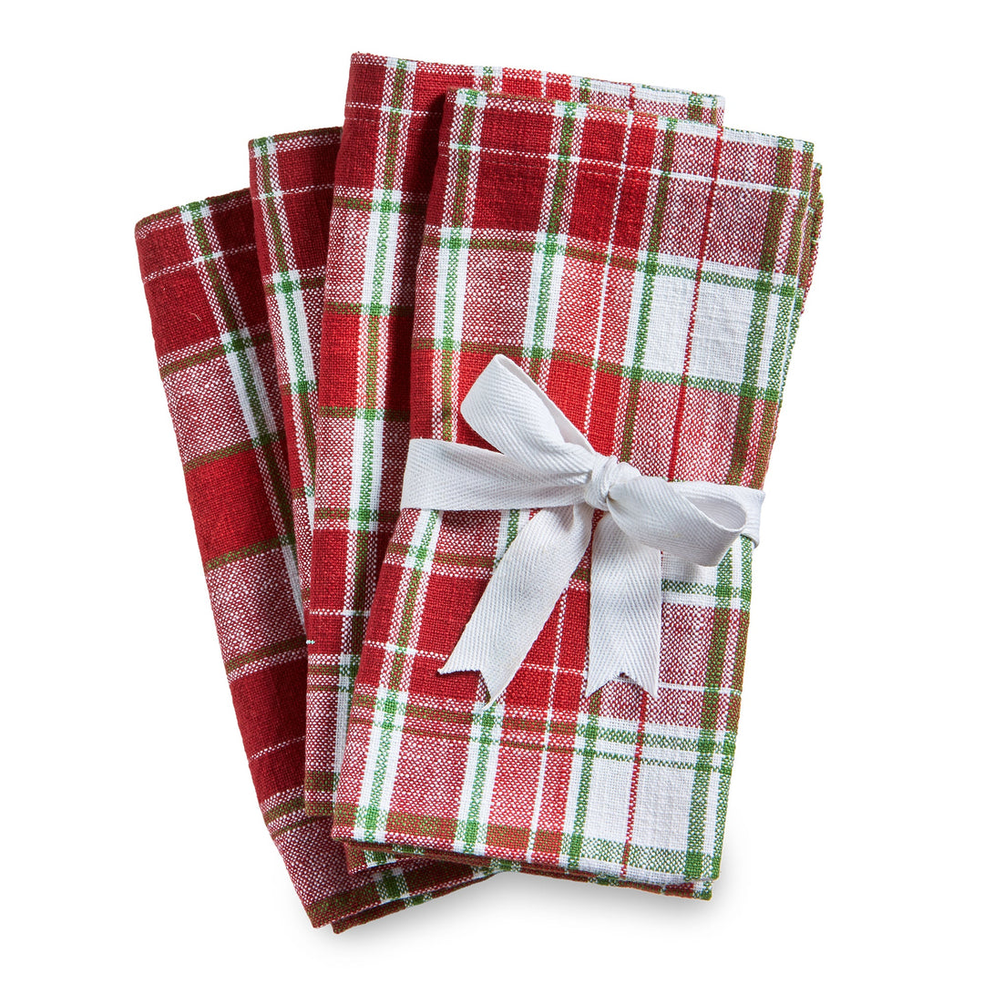 Winter Plaid Napkins, Set of 4