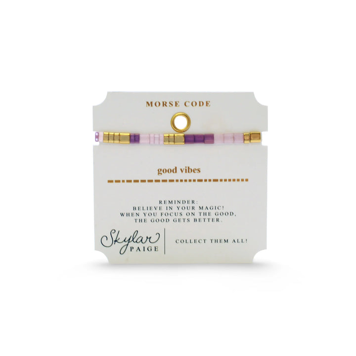 Morse Code Beaded Bracelet | Good Vibes