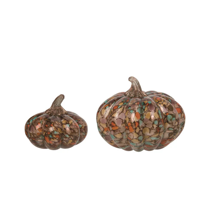 Glass Autumn Confetti Pumpkins - Set 2