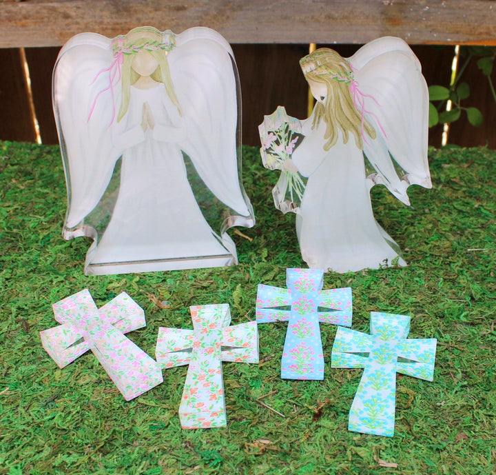 Acrylic Floral Cross