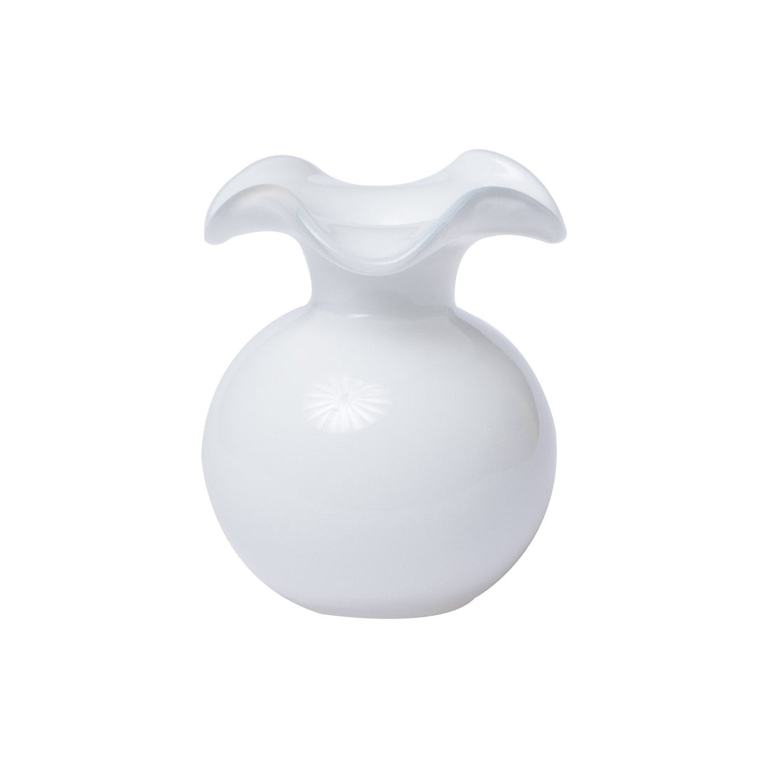 Hibiscus Fluted White Vase