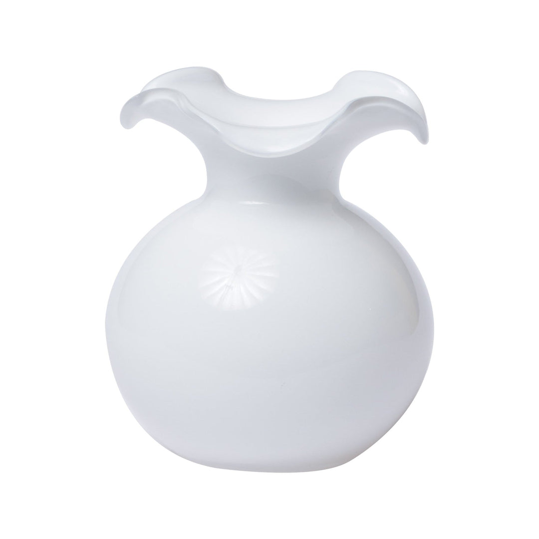 Hibiscus Fluted White Vase