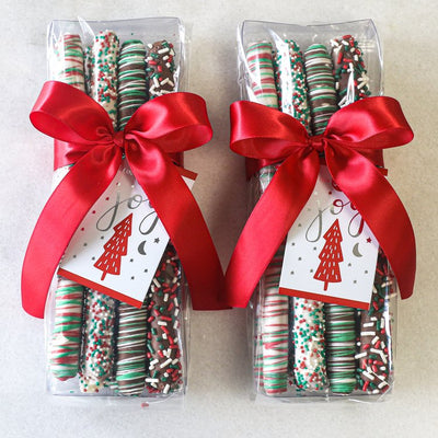 Holiday Assorted Milk & White Chocolate Covered Pretzel Rods