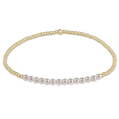 Classic Gold Beaded Bliss Bracelet - Pearl