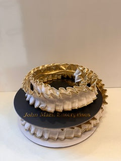 JME White Velvet Pleated Metallic Dupion DBL fused