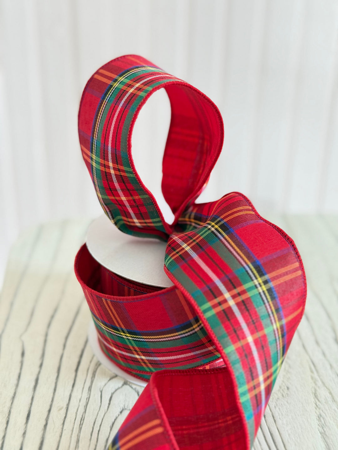2.5 x 10yd Woven Plaid Ribbon